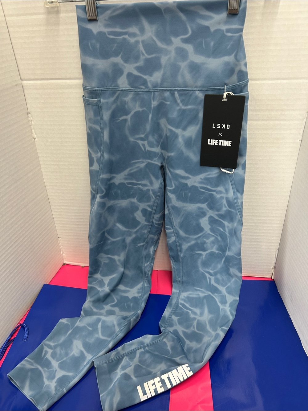 LSKD x Lifetime Kids' Blue High-Waist Leggings
